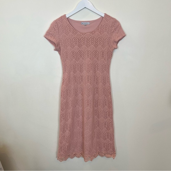 De Cellection Dresses & Skirts - De Collection Lace Pink Dress Womens Small Lined Bridal Cocktail Crochet